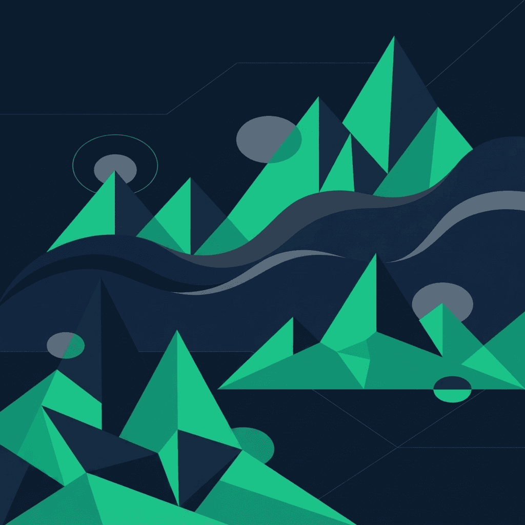 Abstract green crystalline Matata artwork